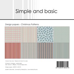 Papirblok SBP574 Christmas Patterns 15x15cm simple and basic
