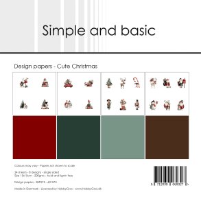 Papirblok SBP575 Cute Christmas 15x15cm simple and basic