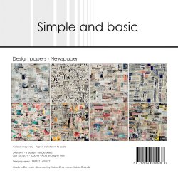 Papirblok SBP577 Newspaper 15x15cm simple and basic FORUDBESTILLING P� LAGER P� MESSEN