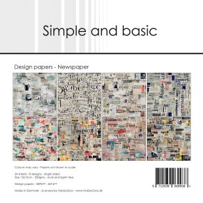 Papirblok SBP577 Newspaper 15x15cm simple and basic FORUDBESTILLING P� LAGER P� MESSEN