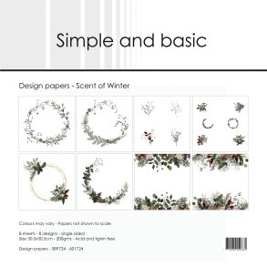 L�S BESKRIVELSE Simple and Basic Paper pad Scent of Winter 30,5x30,5cm BESTILLINGSVARE