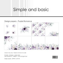 LS BESKRIVELSE Papirblok SBP744 Purple Romance 30,5x30,5cm simple and basic BESTILLINGSVARE