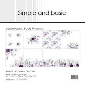 L�S BESKRIVELSE Papirblok SBP744 Purple Romance 30,5x30,5cm simple and basic BESTILLINGSVARE