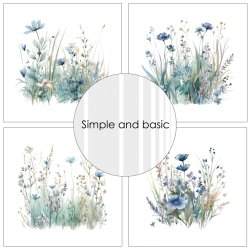 Papirblok Simple and Basic Blue Meadows SBP748 30,5x30,5cm