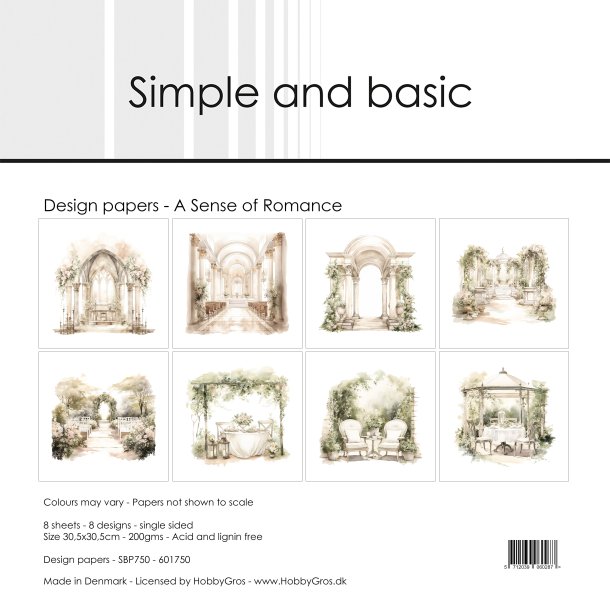 LS BEMRKNING Papirblok A sense of Romance 30,5x30,5cm SBP750 Simple and basic FORUDBESTILLING