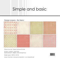 Papirblok SBP753 Be Merry 30,5x30,5cm simple and basic 