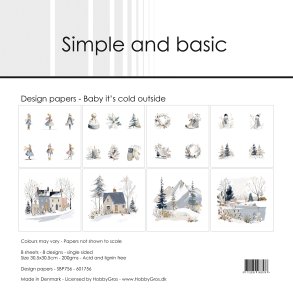 Papirblok Simple and Basic Baby it's cold outside SBP756 30,5x30,5cm