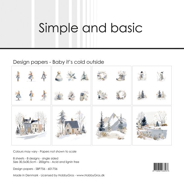 Papirblok Simple and Basic Baby it's cold outside SBP756 30,5x30,5cm