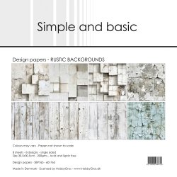 Papirblok Rustic Backgrounds 30,5x30,5cm SBP765 Simple and basic 