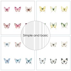 L�S BESKRIVELSE Papirblok Simple and Basic Beautiful Butterflies SBP767 30,5x30,5cm BESTILLINGSVARE