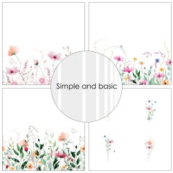 L�S BESKRIVELSE Papirblok Simple and Basic Bright Watercolour Florals SBP768 30,5x30,5cm BESTILLINGSVARE