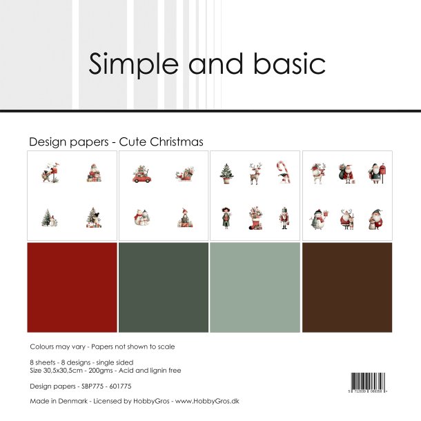Papirblok SBP775 Cute Christmas 30,5x30,5cm simple and basic