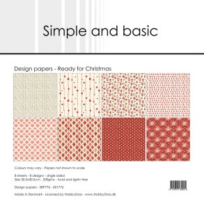 Papirblok Ready for Christmas 30,5x30,5cm SBP776 Simple and basic FORUDBESTILLING P� LAGER P� MESSEN