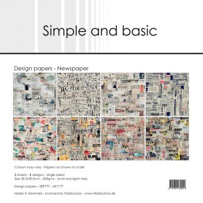 Papirblok Newspaper 30,5x30,5cm SBP777 Simple and basic FORUDBESTILLING P� LAGER P� MESSEN
