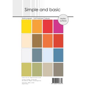 Papirblok SBP967 Design Solid papers Soft nature colours A5 simple and basic