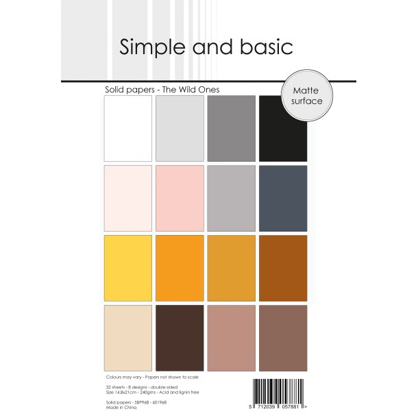Papirblok SBP968 Design Solid papers The Wild Ones A5 simple and basic