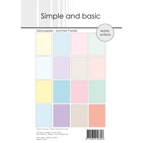 Papirblok SBP969 Design Solid papers Summer Pastels A5 simple and basic