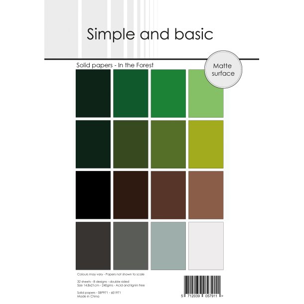 Papirblok SBP971 Design Solid papers In the forest A5 simple and basic