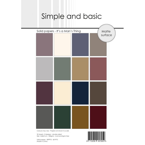 Papirblok SBP975 Design Solid papers It's a Man's thing A5 simple and basic 