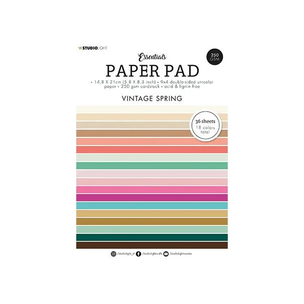 Studio light papirblok A5 Vintage Spring PP92