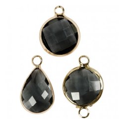 Smykkevedh�ng, 15-20 mm, 2 mm, Gr� - 6 stk. 