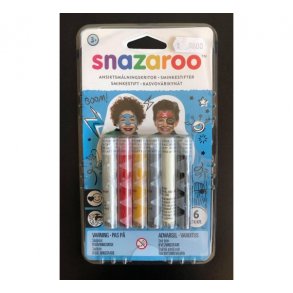 Snazaroo - sminkestifter 6 stk. (slv, rd, gul, gr, hvid, sort)