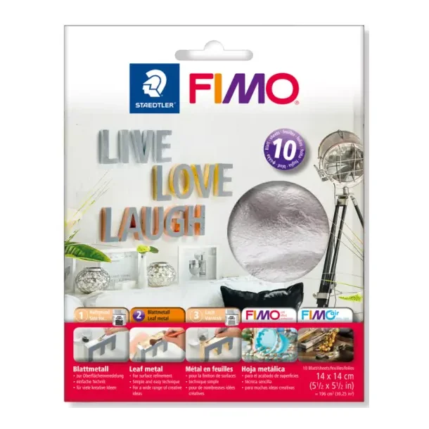 Fimo blad metal slv 120g 10ark 14x14cm