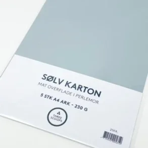 S�lv karton i perlemor 5ark A4 230G