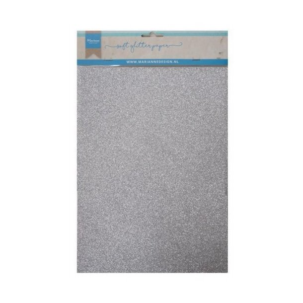 Soft glitter papir MD 5ark i A4 Silver CA3142