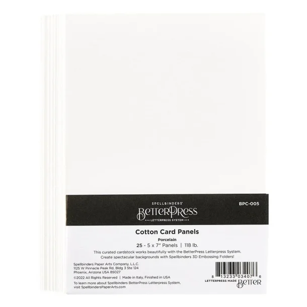 BetterPress Cotton Card Panels 5x7 Inch Porcelain (25pcs) (BPC-005)