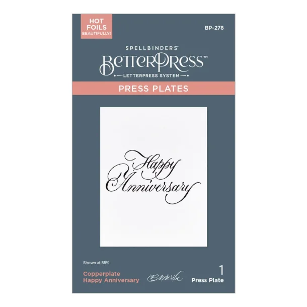 Copperplate Happy Everything BetterPress Plate Happy Anniversary (BP-278)