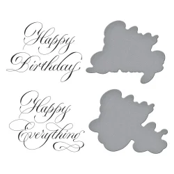 Copperplate Happy Everything BetterPress Plate &amp; Die Set Happy Birthday and Everything