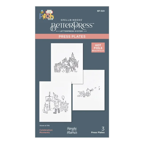 Say Cheese Classic Pooh Birthday Press Plates Celebration Moments (BP-320) Spellbinders