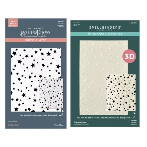Wishing and Falling Stars 3D Embossing Folder and BetterPress Bundle (BD-0919)