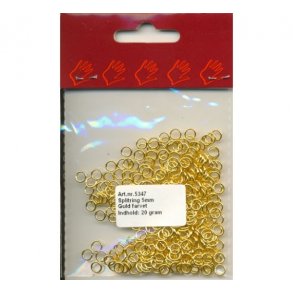Split ring 5mmx0,8mm 10g guld farvet 