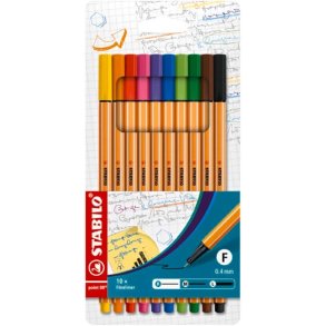Stabilo Point fineliner s�t 8810 0,4 mm 10 stk
