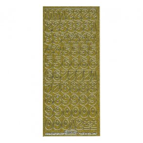 Sticker 7044 glitter guld tal S8