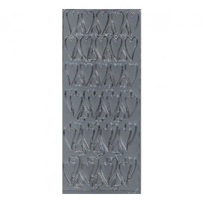 Stickers 0090 hjerter s�lv S1u