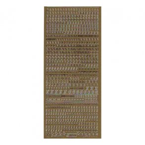 Stickers 1000 bogstav/tal guld S6