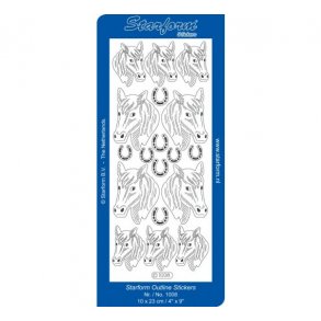 Stickers 1008 Hestehoveder guld S1