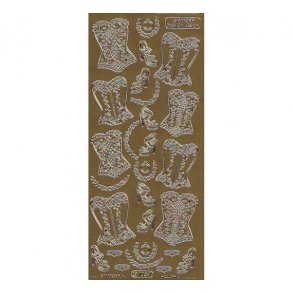 Stickers 1054 Corsage & sko Guld S2