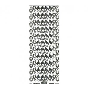 Stickers 121 hestesko/flag guld S1