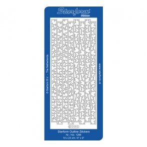 Stickers 1268 hjerter s�lv S3