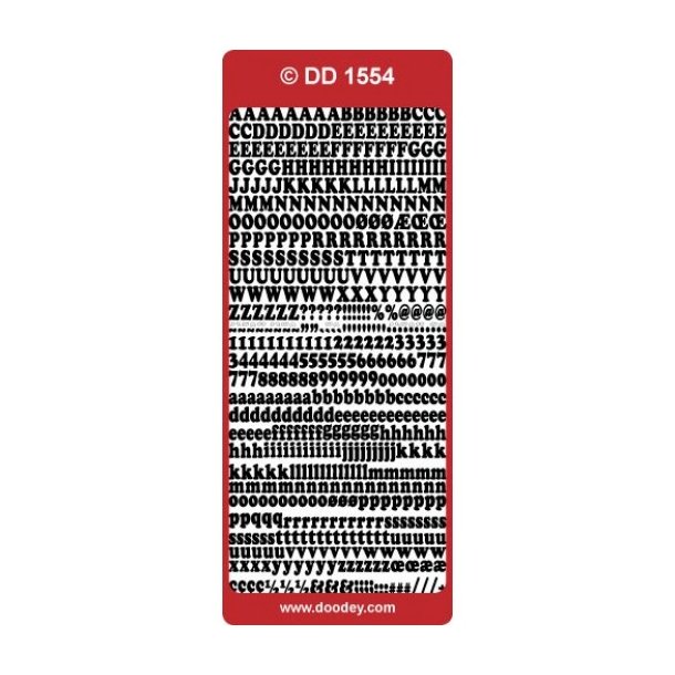 Stickers 1554 bogstaver slv S6