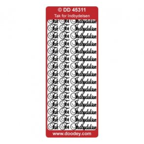 Stickers 311 Tak for indbydelsen guld S14