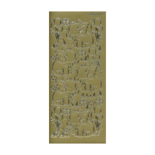 Stickers 4105 Guld Elefanter S4
