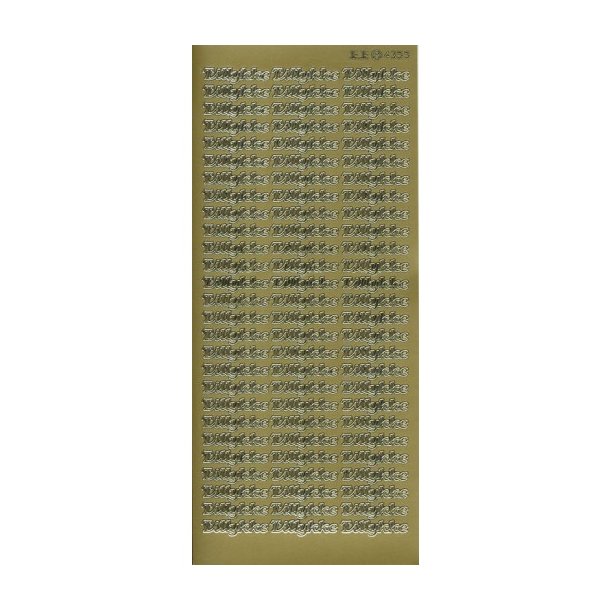 Stickers 4355 tillykke guld S2