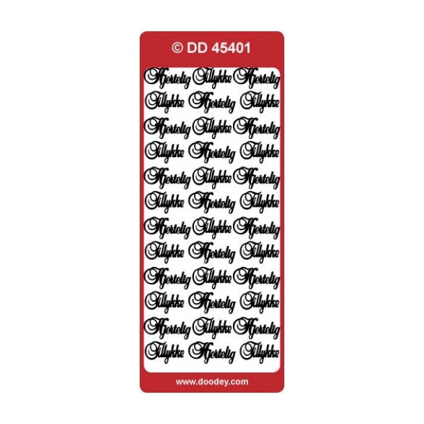 Stickers 45401 hjertelig tillykke slv S2