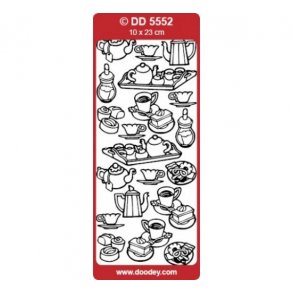 Stickers 5552 kaffe/te guld S1