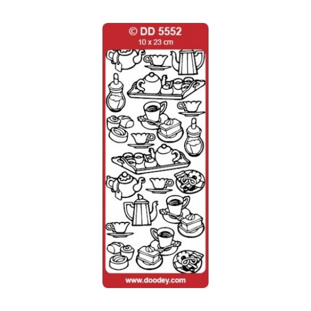 Stickers 5552 kaffe/te guld S1